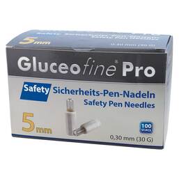 Abbildung: Gluceofine® Pro Safety Sicherheits-Pen-Nadeln 30 G 0,3x5 mm 100 St PZN 14006182