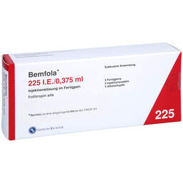 Abbildung: Bemfola 225 I.E. / 0,375 ml Injektionslösung in einem Fertigpen 5 St, Injektionslösung in einem Fertigpen PZN 14029266
