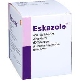 Abbildung: Eskazole 400 mg Tabletten 60 St, Tabletten PZN 14033262