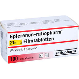Abbildung: Eplerenon ratiopharm 25 mg Filmtabletten 100 St, Filmtabletten PZN 14035812