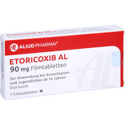 Abbildung: Etoricoxib AL 90 mg Filmtabletten 7 St, Filmtabletten PZN 14036562