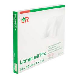 Abbildung: Lomatuell Pro 10x10 cm steril 10 St, Verband PZN 14039187