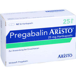 Abbildung: Pregabalin Aristo 25 mg Hartkapseln 56 St, Hartkapseln PZN 14041847