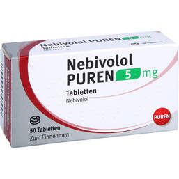 Abbildung: Nebivolol Puren 5 mg Tabletten 50 St, Tabletten PZN 14043378