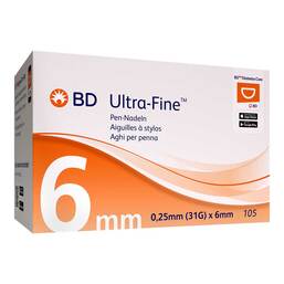 Abbildung: BD Ultra-Fine Pen-Nadeln 6 mm 31 G 105 St, Kanüle PZN 14046750
