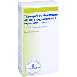 Abbildung: Travoprost Heumann 40 Mikrogramm / ml Augentropfen 2.5 ml, Augentropfen PZN 14053253