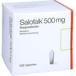 Abbildung: Salofalk 500 mg Suppositorien 120 St, Suppositorien PZN 14054436