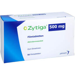 Abbildung: Zytiga 500 mg Filmtabletten 56 St, Filmtabletten PZN 14055192