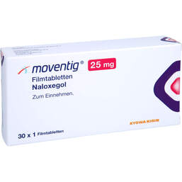 Abbildung: Moventig 25 mg Filmtabletten 30 St, Filmtabletten PZN 14057713