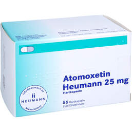 Abbildung: Atomoxetin Heumann 25 mg Hartkapseln 56 St, Hartkapseln PZN 14063949