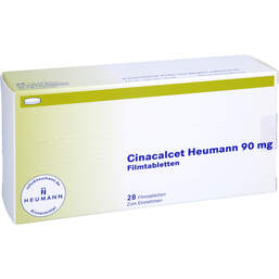 Abbildung: Cinacalcet Heumann 90 mg Filmtabletten 28 St, Filmtabletten PZN 14064156