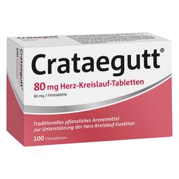 Abbildung: Crataegutt 80 mg Herz-Kreislauf-Tabletten Filmtabletten, 100 St PZN 14064512