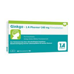 Abbildung: Ginkgo – 1 A Pharma® 240 mg Filmtabletten 60 St, Filmtabletten PZN 14128896