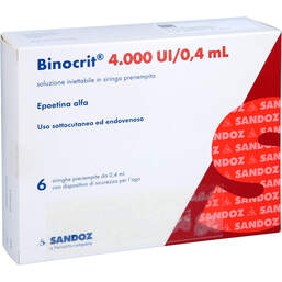 Abbildung: Binocrit 4.000 I.E. / 0,4 ml Injektionslösung in Fertigspritze  6X0.4 ml, Fertigspritzen PZN 14129097