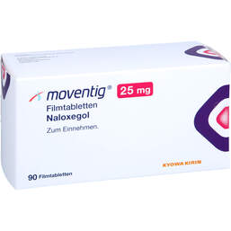 Abbildung: Moventig 25 mg Filmtabletten 90 St, Filmtabletten PZN 14130404