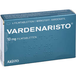 Abbildung: Vardenaristo 10 mg Filmtabletten 4 St, Filmtabletten PZN 14131496