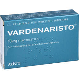 Abbildung: Vardenaristo 10 mg Filmtabletten 8 St, Filmtabletten PZN 14131504