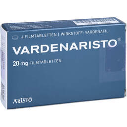 Abbildung: Vardenaristo 20 mg Filmtabletten 4 St, Filmtabletten PZN 14131556