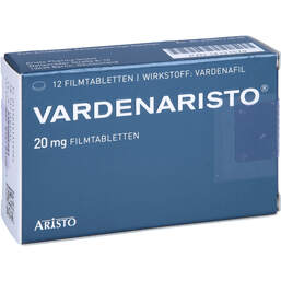 Abbildung: Vardenaristo 20 mg Filmtabletten 12 St, Filmtabletten PZN 14131579