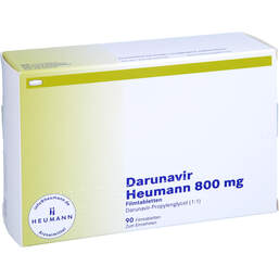 Abbildung: Darunavir Heumann 800 mg Filmtabletten 90 St, Filmtabletten PZN 14131711