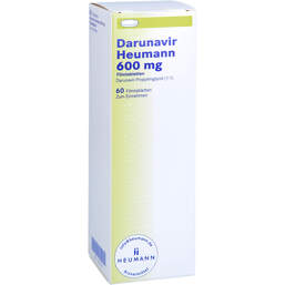 Abbildung: Darunavir Heumann 600 mg Filmtabletten 60 St, Filmtabletten PZN 14131792