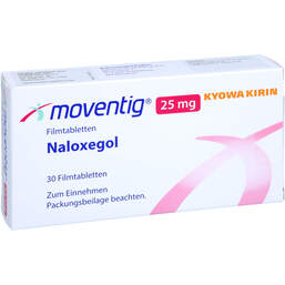 Abbildung: Moventig 25 mg Filmtabletten 30 St, Filmtabletten PZN 14131987