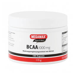 Abbildung: Bcaa 1.000 mg Megamax Kapseln Kapseln, 100 St PZN 14132113