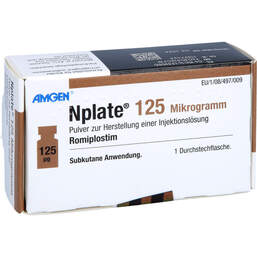 Abbildung: Nplate 125 µg Pulver zur Herstellung einer Injektionslösung 1 St, Pulver zur Herstellung einer Injektionslösung PZN 14133905