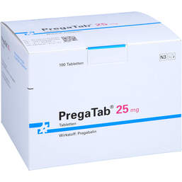 Abbildung: Pregatab 25 mg Tabletten 100 St, Tabletten PZN 14135643