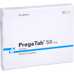 Abbildung: Pregatab 50 mg Tabletten 20 St, Tabletten PZN 14135666