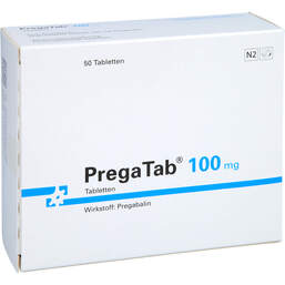Abbildung: Pregatab 100 mg Tabletten 50 St, Tabletten PZN 14135749