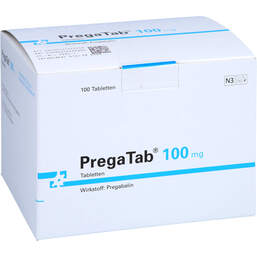 Abbildung: Pregatab 100 mg Tabletten 100 St, Tabletten PZN 14135755