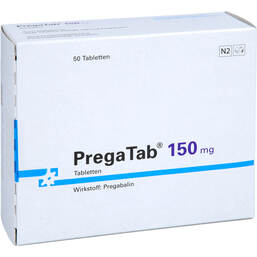 Abbildung: Pregatab 150 mg Tabletten 50 St, Tabletten PZN 14135778