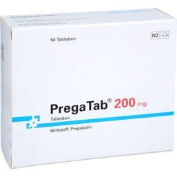 Abbildung: Pregatab 200 mg Tabletten 50 St, Tabletten PZN 14135809