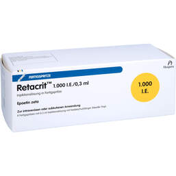 Abbildung: Retacrit 1.000 I.E. / 0,3 ml Injektionslösung i.e.FS mit Si.System 6 St, Fertigspritzen PZN 14136128