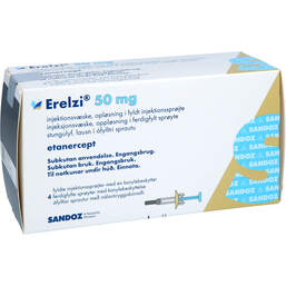 Abbildung: Erelzi 50 mg Injektionslösung in einer Fertigspritze 4 St, Injektionslösung PZN 14137369