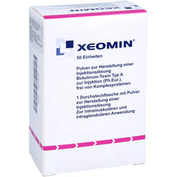 Abbildung: Xeomin 50 LD50 Einheiten Pulver zur Herstellung einer Injektionslösung  1 St, Pulver zur Herstellung einer Injektionslösung PZN 14137636