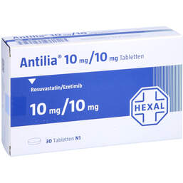 Abbildung: Antilia 10 mg / 10 mg Tabletten 30 St, Tabletten PZN 14143826