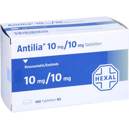 Abbildung: Antilia 10 mg / 10 mg Tabletten 100 St, Tabletten PZN 14143832