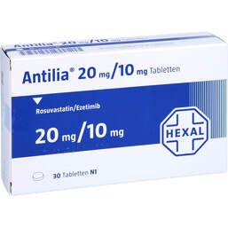 Abbildung: Antilia 20 mg / 10 mg Tabletten 30 St, Tabletten PZN 14143849
