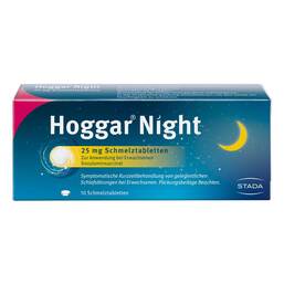 Abbildung: Hoggar® Night 25 mg Schmelztabletten Schmelztabletten, 10 St PZN 14144151