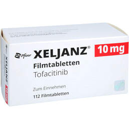 Abbildung: Xeljanz 10 mg Filmtabletten 112 St, Filmtabletten PZN 14155700