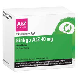 Abbildung: Ginkgo AbZ 40 mg Filmtabletten Filmtabletten, 120 St PZN 14164751