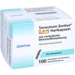 Abbildung: Tamsulosin Zentiva 0,4 mg Hartk.verä.Wst.-Frs. 100 St, Hartkapseln mit veränderter Wirkstofffreisetzung PZN 14169978