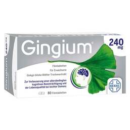 Abbildung: Gingium® 240 mg Filmtabletten Filmtabletten, 80 St PZN 14171107