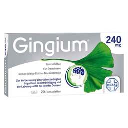 Abbildung: Gingium® 240 mg Filmtabletten Filmtabletten, 20 St PZN 14171194