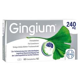 Abbildung: Gingium® 240 mg Filmtabletten Filmtabletten, 60 St PZN 14171219