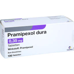 Abbildung: Pramipexol dura 0,35 mg Tabletten 100 St, Tabletten PZN 14177937