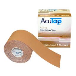 Abbildung: Acutop Kinesiologie Tape Classic 5 cmx5 m beige 1 St, Bandage PZN 14180069