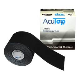 Abbildung: Acutop Kinesiologie Tape Classic 5 cmx5 m schwarz 1 St, Bandage PZN 14180129